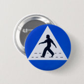 Omani pedestrian crosssign - Muscat, Oman Ronde Button 5,7 Cm (Voorkant /achterkant)