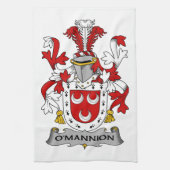 O'Mannion Family Crest Theedoek (Verticaal)