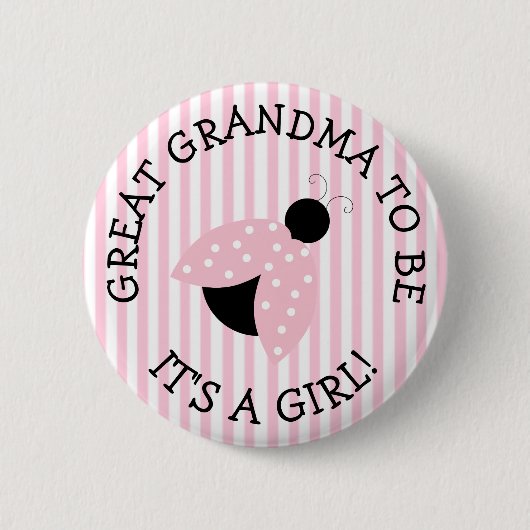 OmaPink lieveheersbeestje Baby shower Button (Voorkant)
