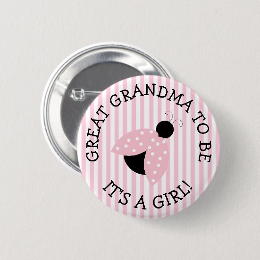 OmaPink lieveheersbeestje Baby shower Button (Voorkant /achterkant)