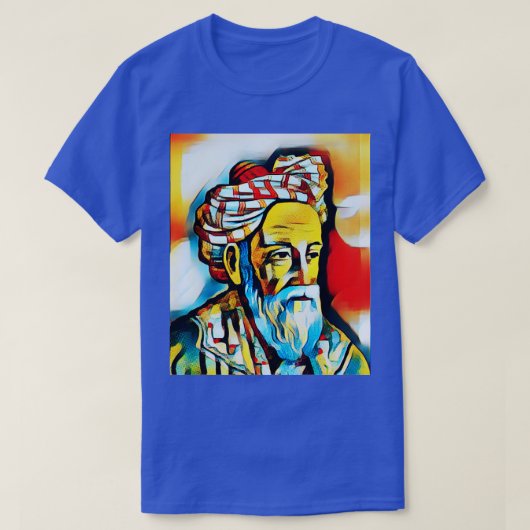 Omar Khayyam Abstract portret Omar Khayyam Artwor T-shirt (Design voorkant)