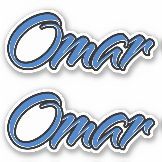 Omar Name blue Aufkleber Sticker Stickerset (Voorkant)