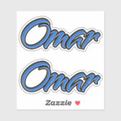 Omar Name blue Aufkleber Sticker Stickerset (Vel)