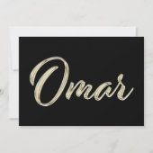 Omar Name white gold Handwriting Karte Kaart (Voorkant)