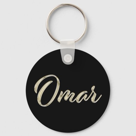 Omar Name whitegold Button Schlüsselanhänger Sleutelhanger (Voorkant)