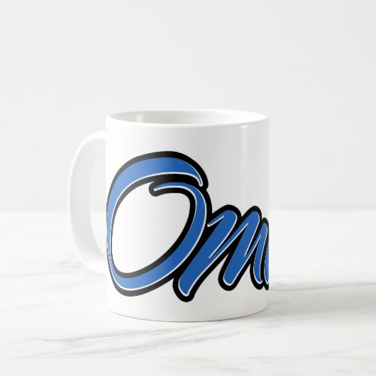 Omar Vorname Name blue Tasse Kaffeetasse Koffiemok (Voorkant links)