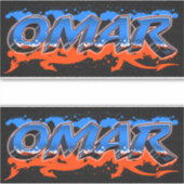 Omar Vorname Name Graffiti Aufkleber Sticker (Voorkant)