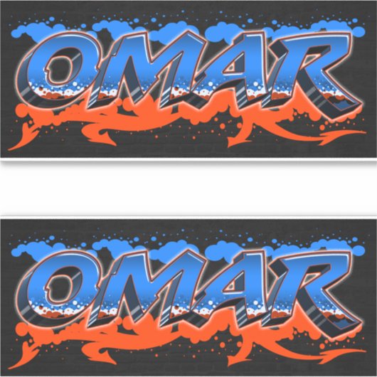 Omar Vorname Name Graffiti Aufkleber Sticker (Voorkant)