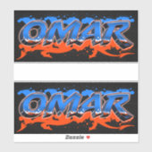 Omar Vorname Name Graffiti Aufkleber Sticker (Vel)