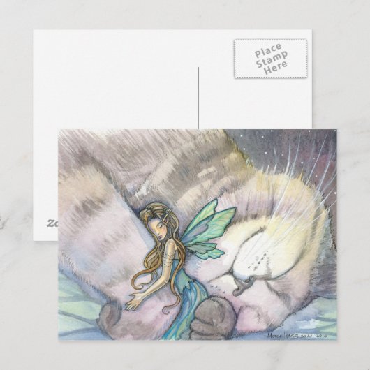 Omarm Cat en Fairy Briefkaart (Voorkant / Achterkant)