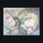 Omarm Cat en Fairy Briefkaart<br><div class="desc">Van de Fantasy Art van Molly Harrison,  www.mollyharrisonart.com. Zie mijn website voor meer informatie over mij en mijn kunst. Mijn originele schilderijen worden verkocht op Etsy. Bedankt om te zoeken! Molly</div>