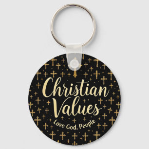 Omarm Christelijke waarden: heb God lief, heb mens Sleutelhanger