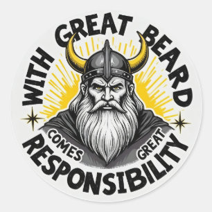 Omarm de baard: een Viking's oproep tot verantwoor Ronde Sticker