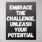 "Omarm de challenge Inspirerend Chalkboard Poster (Voorkant)