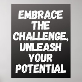 "Omarm de challenge Inspirerend Chalkboard Poster