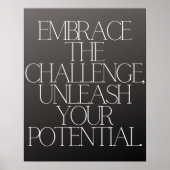 "Omarm de challenge Inspirerend Chalkboard Poster (Voorkant)