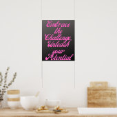 Omarm de challenge Inspirerend Roze Krijt Poster (Keuken)