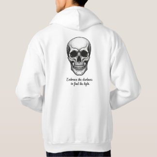 "Omarm de duisternis" Schedel Kunst Hoodie
