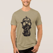 Omarm de Edgy Vibe met Cool Retro Gas Mask Tri-Blend Shirt (Voorkant)