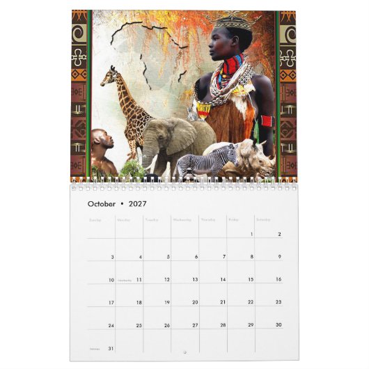 "Omarm de essentie van Afrika" Kalender (Okt 2027)