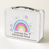 Omarm de Existential Dread Funny Metal Lunchbox (Achterkant)