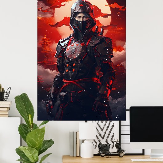 Omarm de Geest van de Japanse Ninja Warrior Poster (Thuiskantoor)