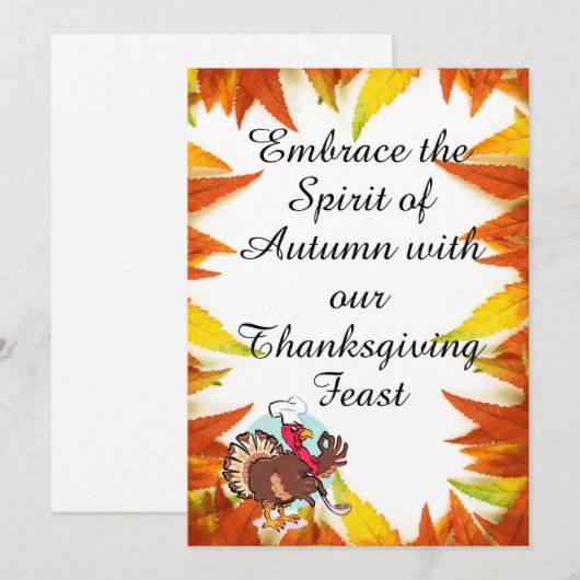 Omarm de geest van het herfstfeest van de Thanksgi Kaart (Voorkant / Achterkant)