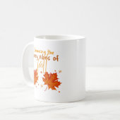 Omarm de gezellige sfeer van herfst. koffiemok (Voorkant links)