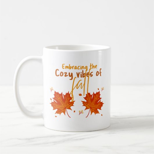 Omarm de gezellige sfeer van herfst. koffiemok (Links)