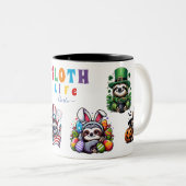 Omarm de grillige charme van het luie leven tweekleurige koffiemok (Voorkant rechts)