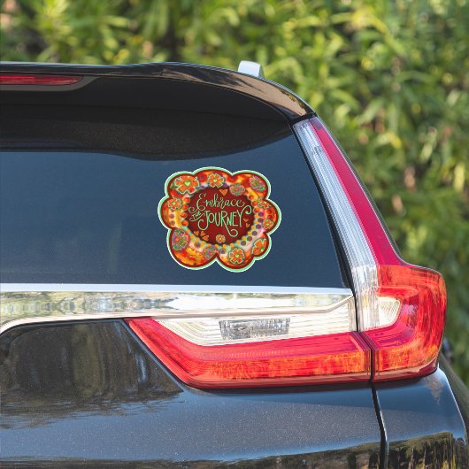 Omarm de Journey Floral Inspirivity Sticker (Auto Zijkant)