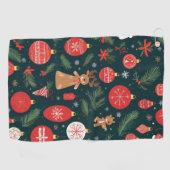 Omarm de kerstgeest, vrolijk kerstfeest golfhanddoek (Horizontaal)