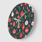 Omarm de kerstgeest, vrolijk kerstfeest grote klok (Hoek)