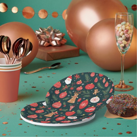 Omarm de kerstgeest, vrolijk kerstfeest papieren bordje (Multi)