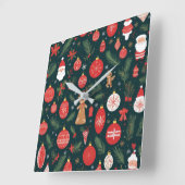 Omarm de kerstgeest, vrolijk kerstfeest vierkante klok (Hoek)