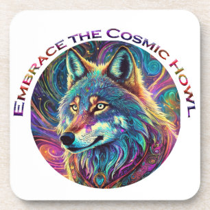 Omarm de Kosmische Howl Wolf Bier Onderzetter