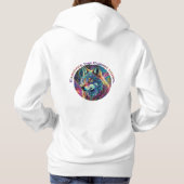 Omarm de Kosmische Howl Wolf Hoodie (Achterkant)