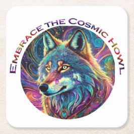 Omarm de Kosmische Howl Wolf Kartonnen Onderzetters