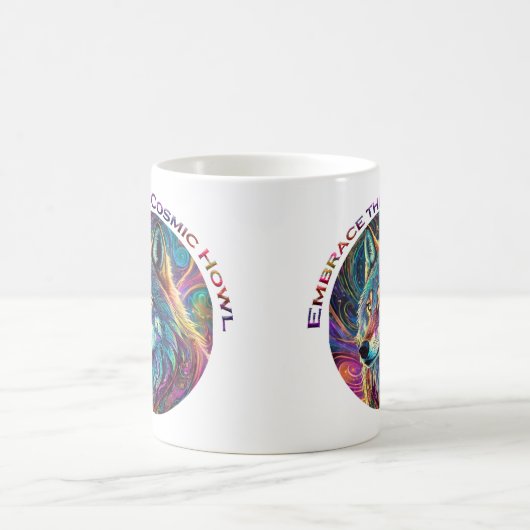 Omarm de Kosmische Howl Wolf Koffiemok (Center)