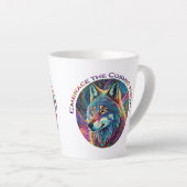 Omarm de Kosmische Howl Wolf Latte Mok (Rechterhoek)