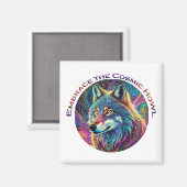 Omarm de Kosmische Howl Wolf Magneet (Voorkant / Achterkant)