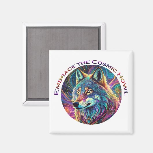 Omarm de Kosmische Howl Wolf Magneet (Voorkant / Achterkant)