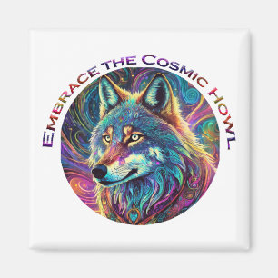 Omarm de Kosmische Howl Wolf Magneet