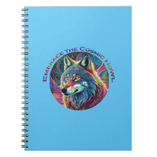 Omarm de Kosmische Howl Wolf Notitieboek