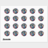 Omarm de Kosmische Howl Wolf Ronde Sticker (Vel)
