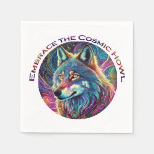 Omarm de Kosmische Howl Wolf Servet