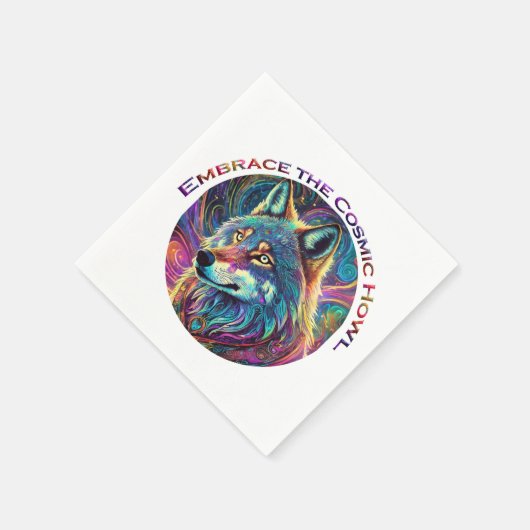 Omarm de Kosmische Howl Wolf Servet (Hoek)