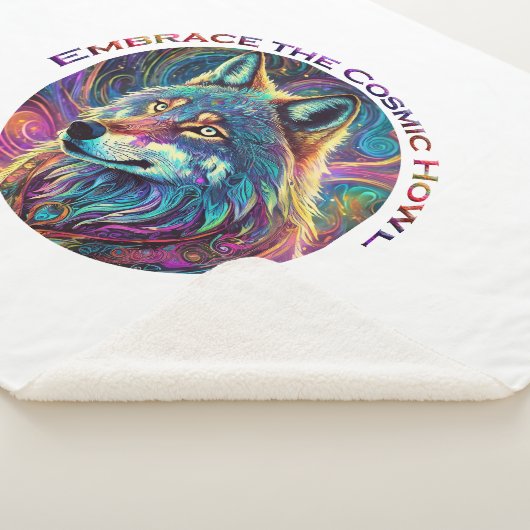 Omarm de Kosmische Howl Wolf Sherpa Deken (3/4)