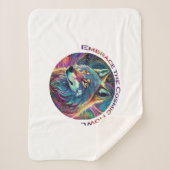 Omarm de Kosmische Howl Wolf Sherpa Deken (Voorkant)