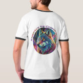 Omarm de Kosmische Howl Wolf T-shirt (Achterkant)